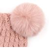 imageCC Hatsandscarf Exclusives Cable Knit Double Pom Winter Beanie HAT2055HAT23Rosecolor Natural Pom