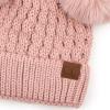 imageCC Hatsandscarf Exclusives Cable Knit Double Pom Winter Beanie HAT2055HAT23Rosecolor Natural Pom
