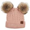 imageCC Hatsandscarf Exclusives Cable Knit Double Pom Winter Beanie HAT2055HAT23Rosenatural Pom