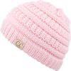 imageCC Hatsandscarf Kids Beanie Ages 25 Warm Chunky Thick Stretchy Knit Slouch Beanie Skull Hats YJ847KIDSPale Pink