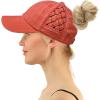 imageCC Kids 25 Ponytail Messy Buns Ponycaps Baseball Visor Cap HatCoral