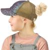 imageCC Kids 25 Ponytail Messy Buns Ponycaps Baseball Visor Cap HatCriss Cross Crystal Chunky Glitter Mermaid