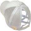 imageCC Kids 25 Ponytail Messy Buns Ponycaps Baseball Visor Cap HatCriss Cross Distressed Always Be a Mermaid White