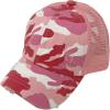 imageCC Kids 25 Ponytail Messy Buns Ponycaps Baseball Visor Cap HatCriss Cross Distressed Camo Pink