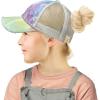 imageCC Kids 25 Ponytail Messy Buns Ponycaps Baseball Visor Cap HatCriss Cross Distressed Tie Dye Cotton Candy