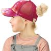imageCC Kids 25 Ponytail Messy Buns Ponycaps Baseball Visor Cap HatCriss Cross Distressed Tie Dye Orange