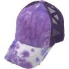 imageCC Kids 25 Ponytail Messy Buns Ponycaps Baseball Visor Cap HatCriss Cross Distressed Tie Dye Purple
