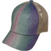 imageCC Kids 25 Ponytail Messy Buns Ponycaps Baseball Visor Cap HatCriss Cross Ombre Glitter Purple Multi