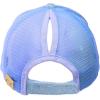 imageCC Kids 25 Ponytail Messy Buns Ponycaps Baseball Visor Cap HatGlitter Lt Blue
