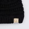 imageCC Kids Beanie Ages 25 Warm Chunky Stretchy Knit Slouch Beanie Skull Kids Hat with PomBlack
