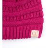 imageCC Kids Beanie Ages 25 Warm Chunky Stretchy Knit Slouch Beanie Skull Kids Hat with PomHot Pink