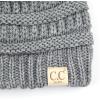 imageCC Kids Beanie Ages 25 Warm Chunky Stretchy Knit Slouch Beanie Skull Kids Hat with PomLt Mel Grey