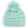 imageCC Kids Beanie Ages 25 Warm Chunky Stretchy Knit Slouch Beanie Skull Kids Hat with PomMint