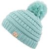 imageCC Kids Beanie Ages 25 Warm Chunky Stretchy Knit Slouch Beanie Skull Kids Hat with PomMint