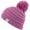 imageCC Kids Beanie Ages 25 Warm Chunky Stretchy Knit Slouch Beanie Skull Kids Hat with PomNew Lavender
