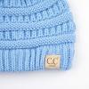 imageCC Kids Beanie Ages 25 Warm Chunky Stretchy Knit Slouch Beanie Skull Kids Hat with PomPale Blue
