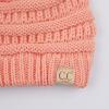 imageCC Kids Beanie Ages 25 Warm Chunky Stretchy Knit Slouch Beanie Skull Kids Hat with PomPeach