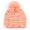 imageCC Kids Beanie Ages 25 Warm Chunky Stretchy Knit Slouch Beanie Skull Kids Hat with PomPeach
