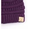 imageCC Kids Beanie Ages 25 Warm Chunky Stretchy Knit Slouch Beanie Skull Kids Hat with PomPurple