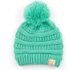 imageCC Kids Beanie Ages 25 Warm Chunky Stretchy Knit Slouch Beanie Skull Kids Hat with PomSage