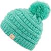 imageCC Kids Beanie Ages 25 Warm Chunky Stretchy Knit Slouch Beanie Skull Kids Hat with PomSage