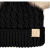 imageCC Kids Cable Knit Double Pom Beanie for Kids  Comfortable Soft Warm Children Youth Skully Hat with PomNatural Faux Fur Pom Black