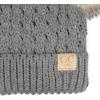 imageCC Kids Cable Knit Double Pom Beanie for Kids  Comfortable Soft Warm Children Youth Skully Hat with PomNatural Faux Fur Pom Light Melange Gray