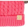 imageCC Kids Cable Knit Double Pom Beanie for Kids  Comfortable Soft Warm Children Youth Skully Hat with PomNatural Faux Fur Pom New Candy Pink