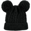 imageCC Kids Cable Knit Double Pom Beanie for Kids  Comfortable Soft Warm Children Youth Skully Hat with PomYarn Pom Black