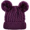 imageCC Kids Cable Knit Double Pom Beanie for Kids  Comfortable Soft Warm Children Youth Skully Hat with PomYarn Pom Dark Purple