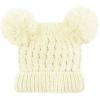 imageCC Kids Cable Knit Double Pom Beanie for Kids  Comfortable Soft Warm Children Youth Skully Hat with PomYarn Pom Ivory