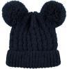 imageCC Kids Cable Knit Double Pom Beanie for Kids  Comfortable Soft Warm Children Youth Skully Hat with PomYarn Pom Navy