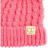 imageCC Kids Cable Knit Double Pom Beanie for Kids  Comfortable Soft Warm Children Youth Skully Hat with PomYarn Pom New Candy Pink