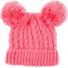imageCC Kids Cable Knit Double Pom Beanie for Kids  Comfortable Soft Warm Children Youth Skully Hat with PomYarn Pom New Candy Pink