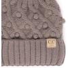 imageCC Kids Childrens Cable Knit Faux Fuzzy Fur Pom Fleece Lined Cuff BeanieHandmade Bobble  City Gray