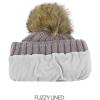 imageCC Kids Childrens Cable Knit Faux Fuzzy Fur Pom Fleece Lined Cuff BeanieHandmade Bobble  City Gray