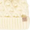 imageCC Kids Childrens Cable Knit Faux Fuzzy Fur Pom Fleece Lined Cuff BeanieHandmade Bobble  Ivory