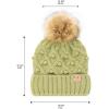 imageCC Kids Childrens Cable Knit Faux Fuzzy Fur Pom Fleece Lined Cuff BeanieHandmade Bobble  Winter Lime