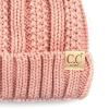 imageCC Kids Childrens Cable Knit Faux Fuzzy Fur Pom Fleece Lined Cuff BeanieIndi Pink