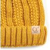 imageCC Kids Childrens Cable Knit Faux Fuzzy Fur Pom Fleece Lined Cuff BeanieMustard