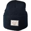imageCC Kids Childrens Winter Knit Plain Cuff Skull Cap Beanie HatBlack