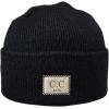 imageCC Kids Childrens Winter Knit Plain Cuff Skull Cap Beanie HatHeather Classic Black