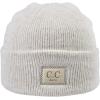 imageCC Kids Childrens Winter Knit Plain Cuff Skull Cap Beanie HatHeather Classic Light Beige