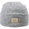imageCC Kids Childrens Winter Knit Plain Cuff Skull Cap Beanie HatHeather Classic Light Melange Gray
