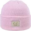 imageCC Kids Childrens Winter Knit Plain Cuff Skull Cap Beanie HatHeather Classic Pink