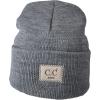 imageCC Kids Childrens Winter Knit Plain Cuff Skull Cap Beanie HatLight Melange Gray