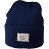 imageCC Kids Childrens Winter Knit Plain Cuff Skull Cap Beanie HatNavy