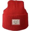 imageCC Kids Childrens Winter Knit Plain Cuff Skull Cap Beanie HatRed