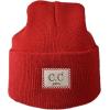 imageCC Kids Childrens Winter Knit Plain Cuff Skull Cap Beanie HatRed
