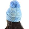 imageCC Kids Childrens Winter Thick Knit Tie Dye Pom Cuff BeanieBaby BlueWhite